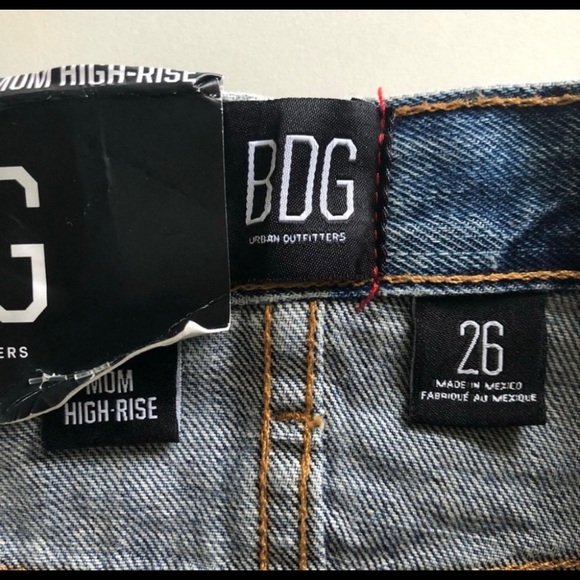 UO BDG Mom High-Rise Blue Jean Denim Shorts 26 - Picture 6 of 8